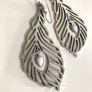 Teardrop Feather Earrings